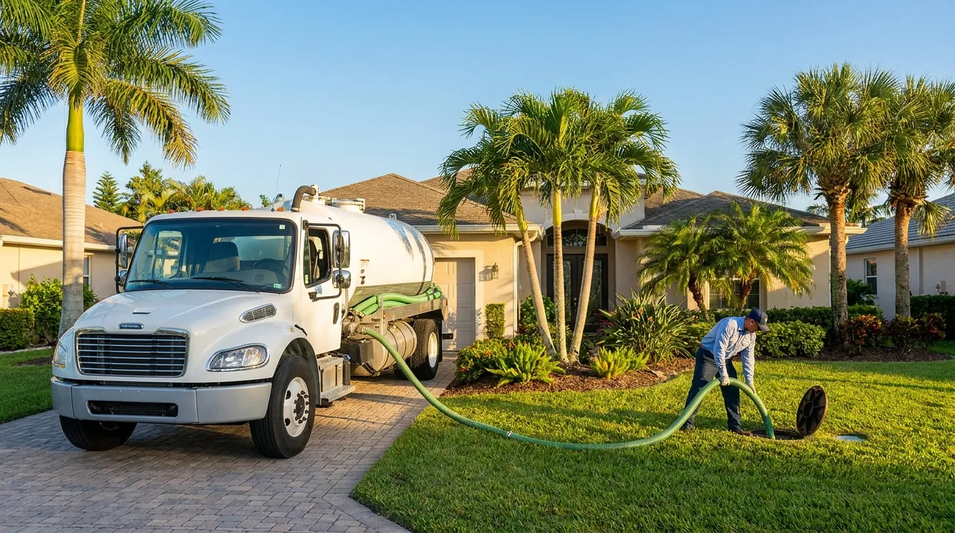 Septic service in a newer Gateway, Florida neighborhood